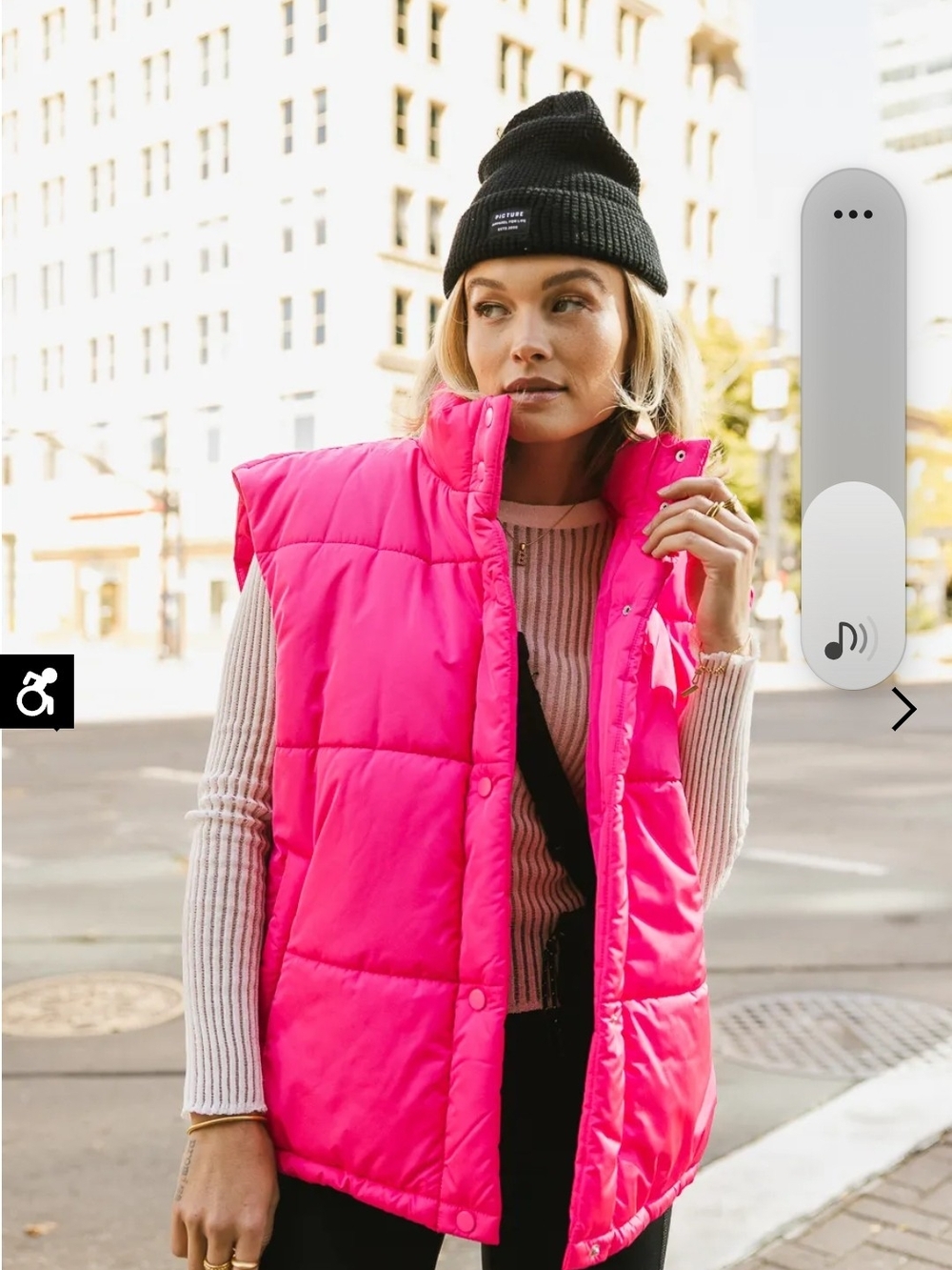 bohme Hot Pink Quilted Puffer Vest